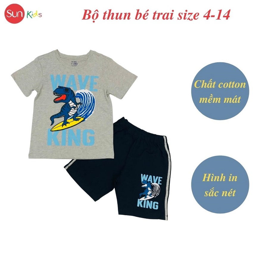 Đồ bộ bé trai, bộ thun bé trai chất cotton, nhiều màu, size đại 4-14 tuổi - SUNKIDS