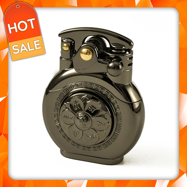 Hộp Quẹt Bật Lửa Xăng Đá Zorro Đẹp Độc Lạ CF208 Hoa Văn Họa Tiết Vòng Xoay Hoa Sen Sang Trọng -Dùng Xăng Bấc Đá Cao Cấp