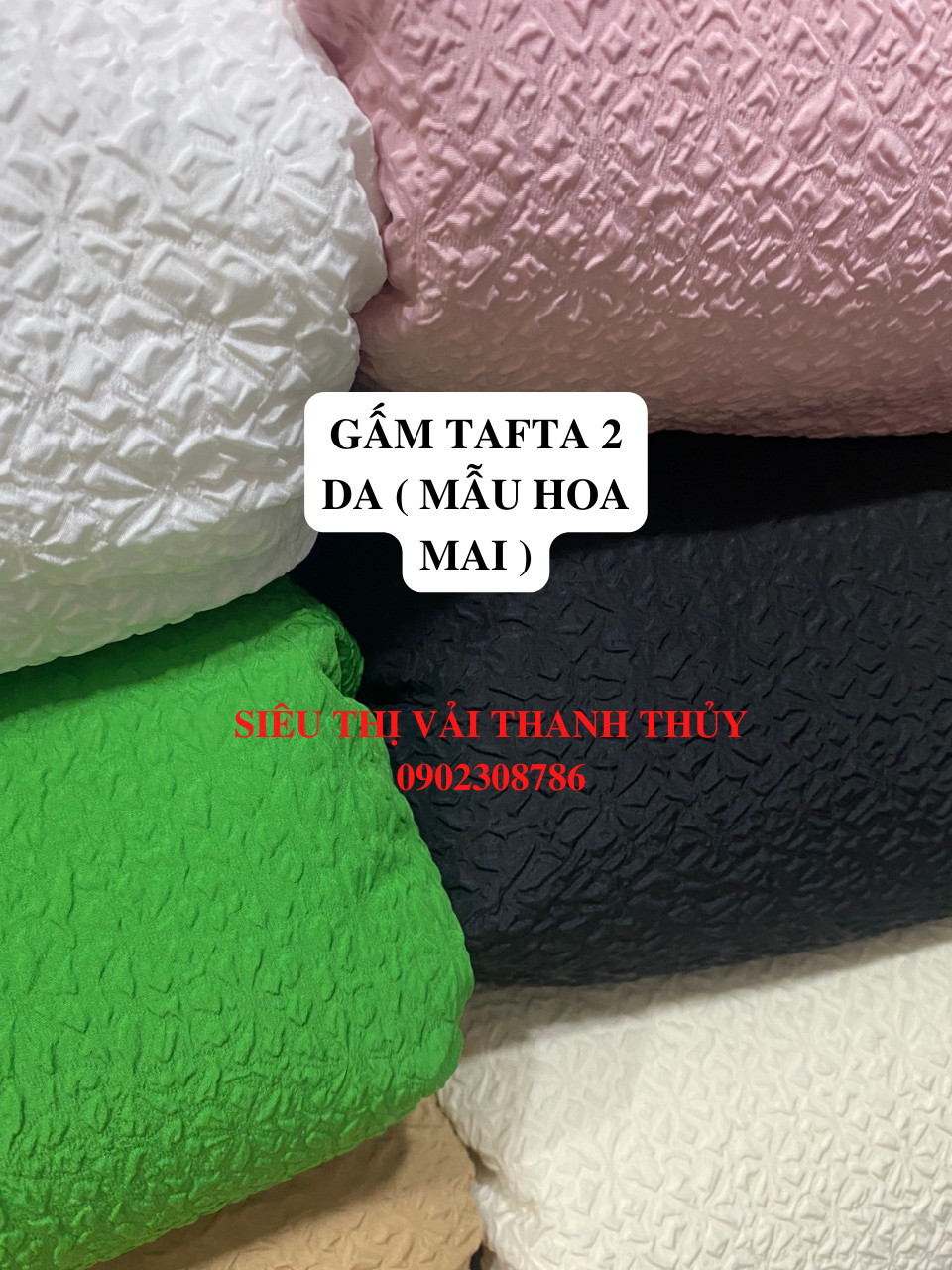 GẤM TAFTA 2 DA ( MẪU HOA MAI)