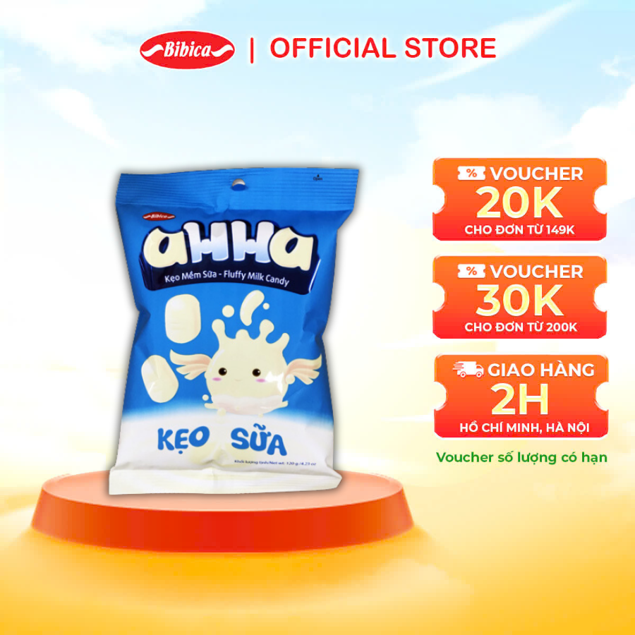 Combo 3 Kẹo Mềm Sữa Ahha Bibica 120g