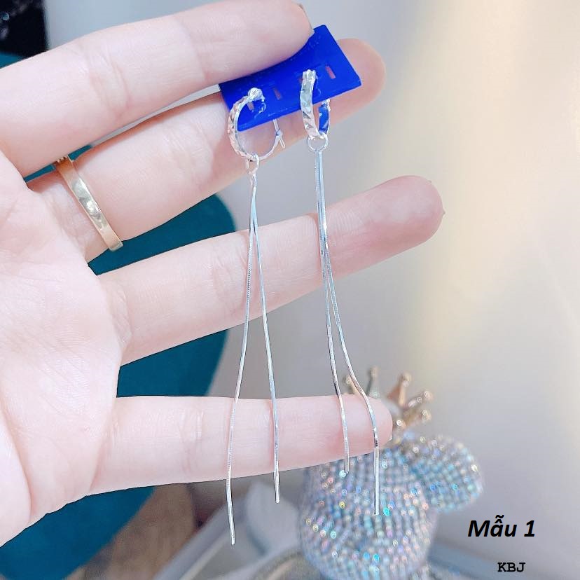 Bông tai bạc thả tua chất liệu bạc Ý MS0880
