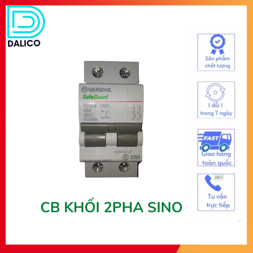 CB 2 tép (Atsomat))từ 16A tới 100A Sino Vanlock.