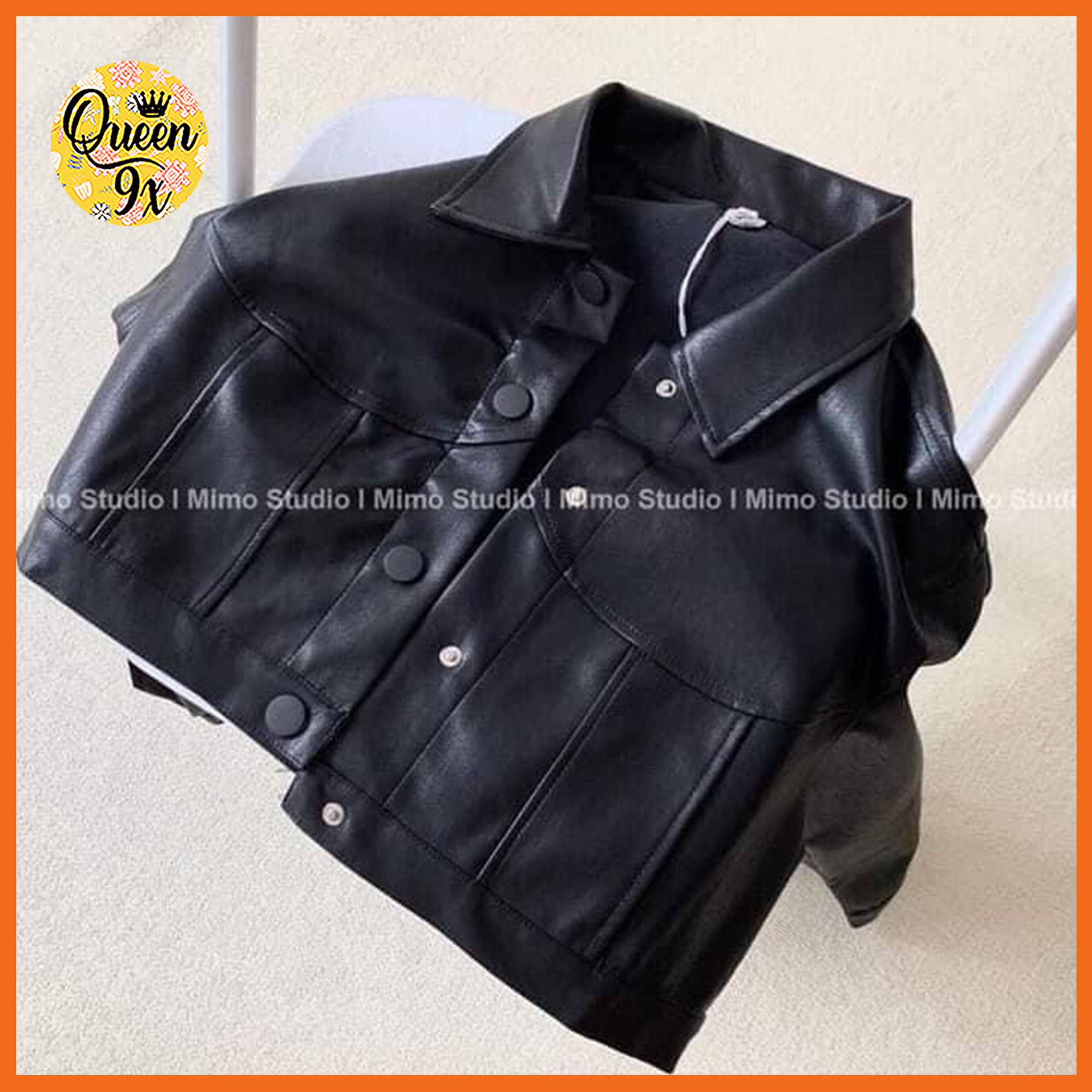Áo khoác da croptop basic cá tính trẻ trung