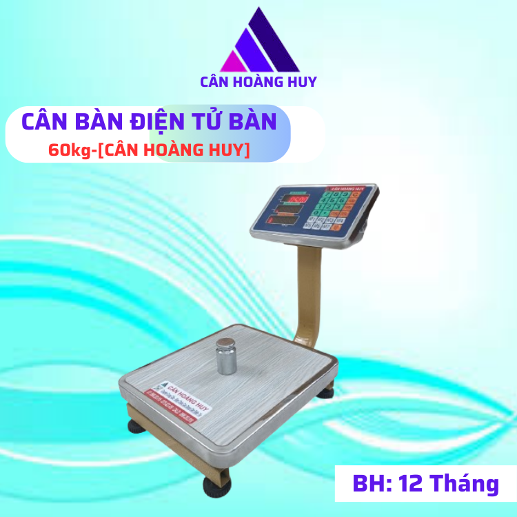 Hoang Huy 60kg/20g electronic weighting scale with cash register, battery Buffalo, 12 months warranty