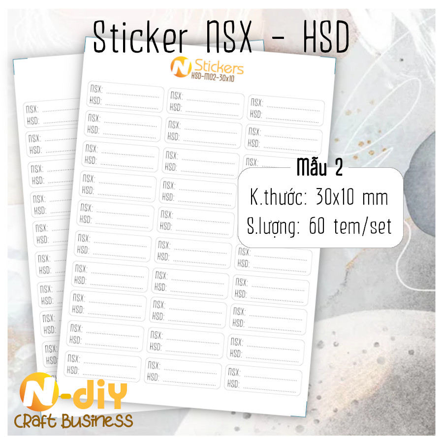 [N-diy] Nhãn tem sticker NSX HSD hạn sử dụng