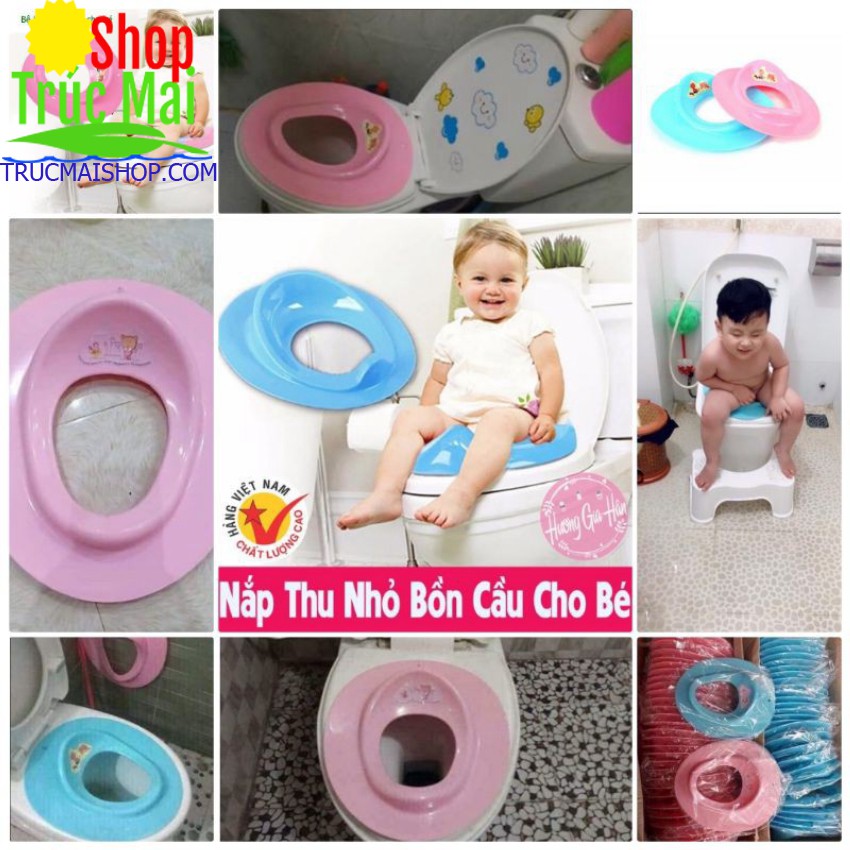 Bệ thu nhỏ bồn cầu toilet cho bé đi vệ sinh tiện lợi cho bé trai bé gái nhựa Việt Nhật