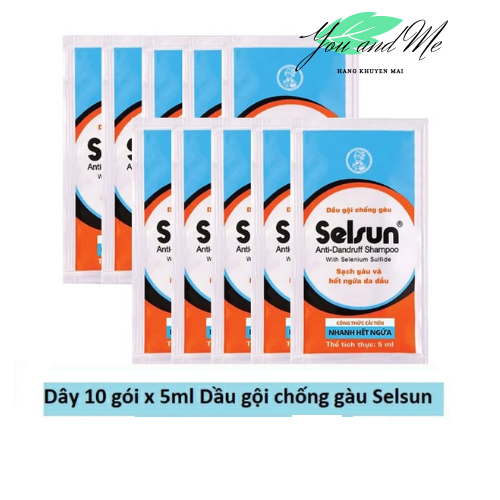(20 gói x 5ml) Dầu gội chống gàu Selsun