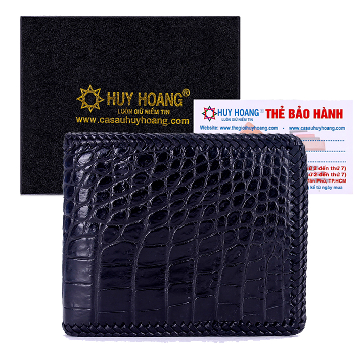 Men's black, dark brown, red brown, gold cow leather Hemming alligator leather wallet hk4-2252711-12-13