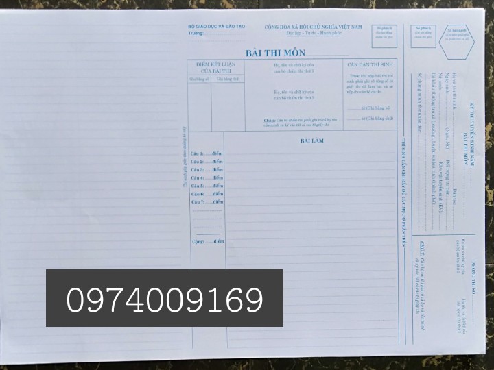 Giấy thi a3 (100 tờ) -0974009169
