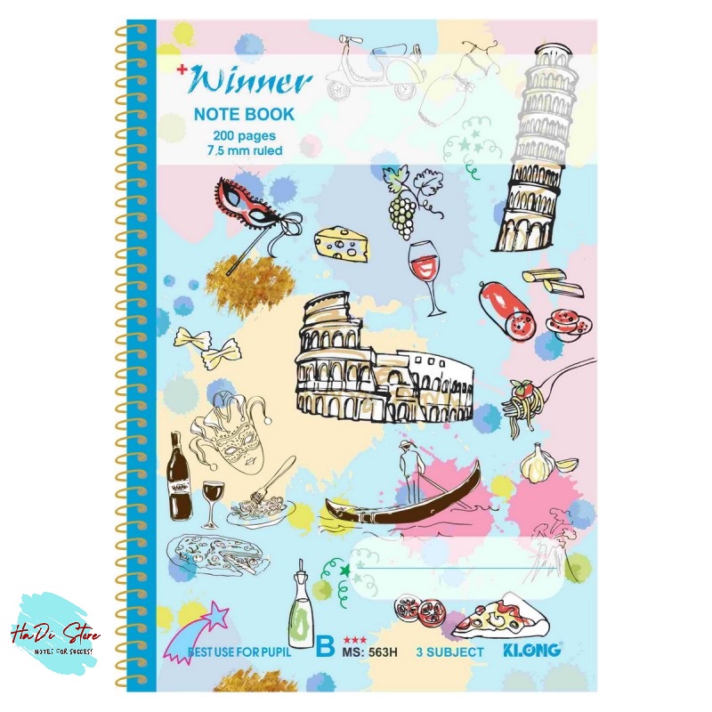 KLONG Vở lò xo đơn Winner LINE - 200trang (MS:563H)