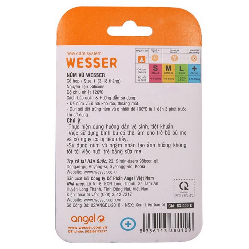 Vĩ 2 núm ty cổ hẹp Wesser (size +)