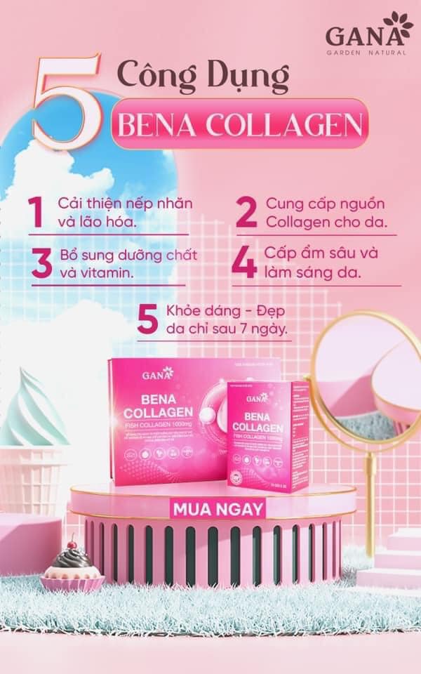 (hcm)BỔ SUNG COLLEN DẠNG BỘT BENA COLLAGEN GANA( HỘP 15 GÓI dùng thử)