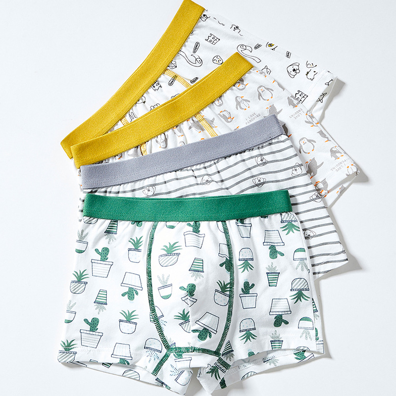 Set 4 quần chip cho bé trai cotton quần lót trẻ em quần lót bé trai quần lót cotton cho bé