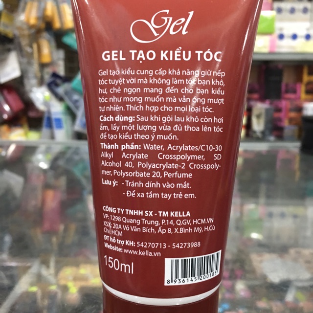 Gel vuốt tóc Kella 150ml tạo kiểu tóc, giữ nếp tóc