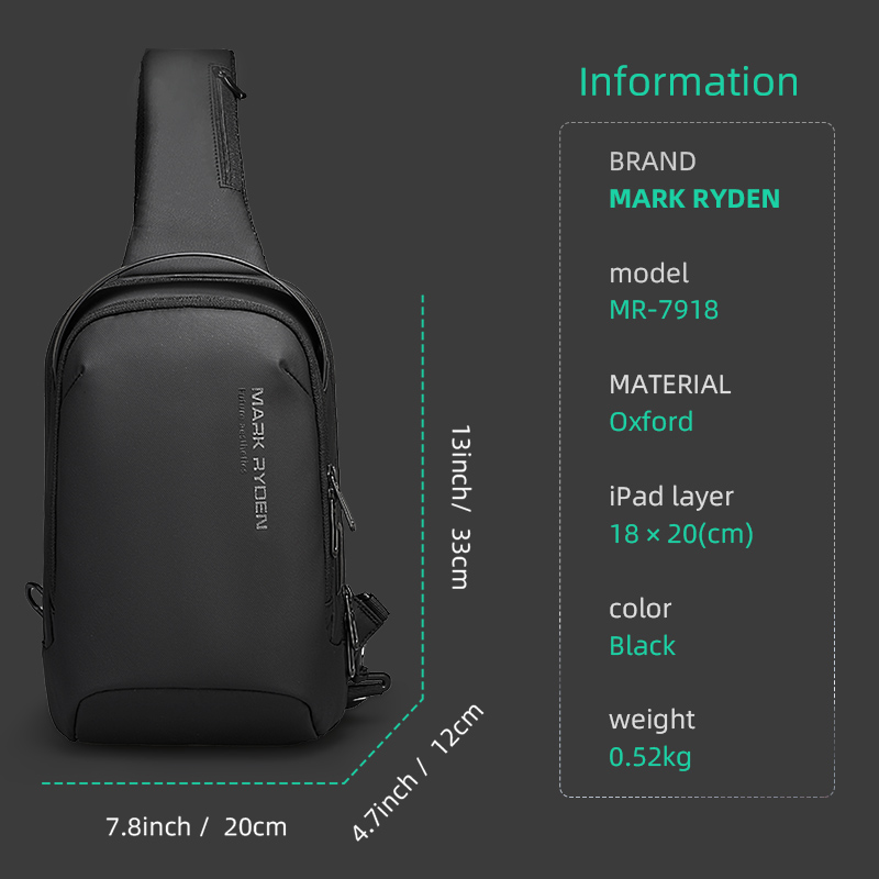 MARK RYDEN NEW MEN Sing Bag Large Capacity
