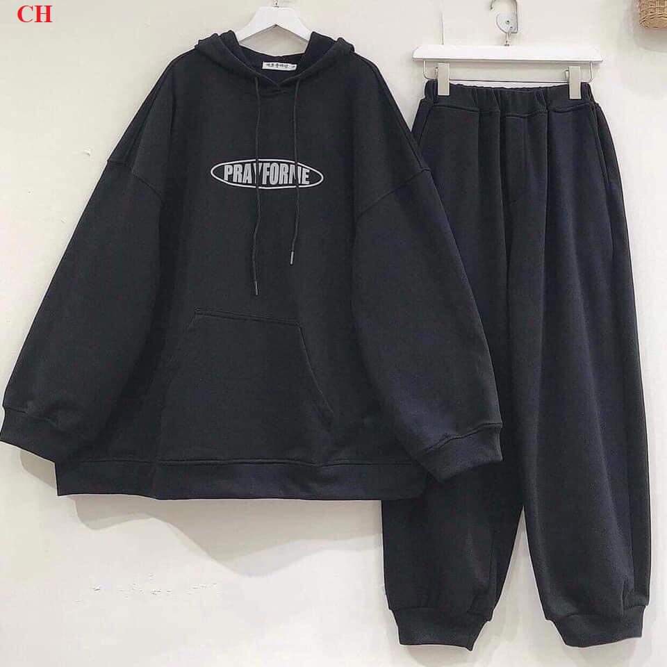 [25-27.4 Hoàn tiền 15%] SÉT BỘ HOODIE PRAY HÀNG CHẤT NỈ DA CÁ SIÊU ĐẸP SIÊU TÔN DÁNG - JUAN STORE 24H - CH