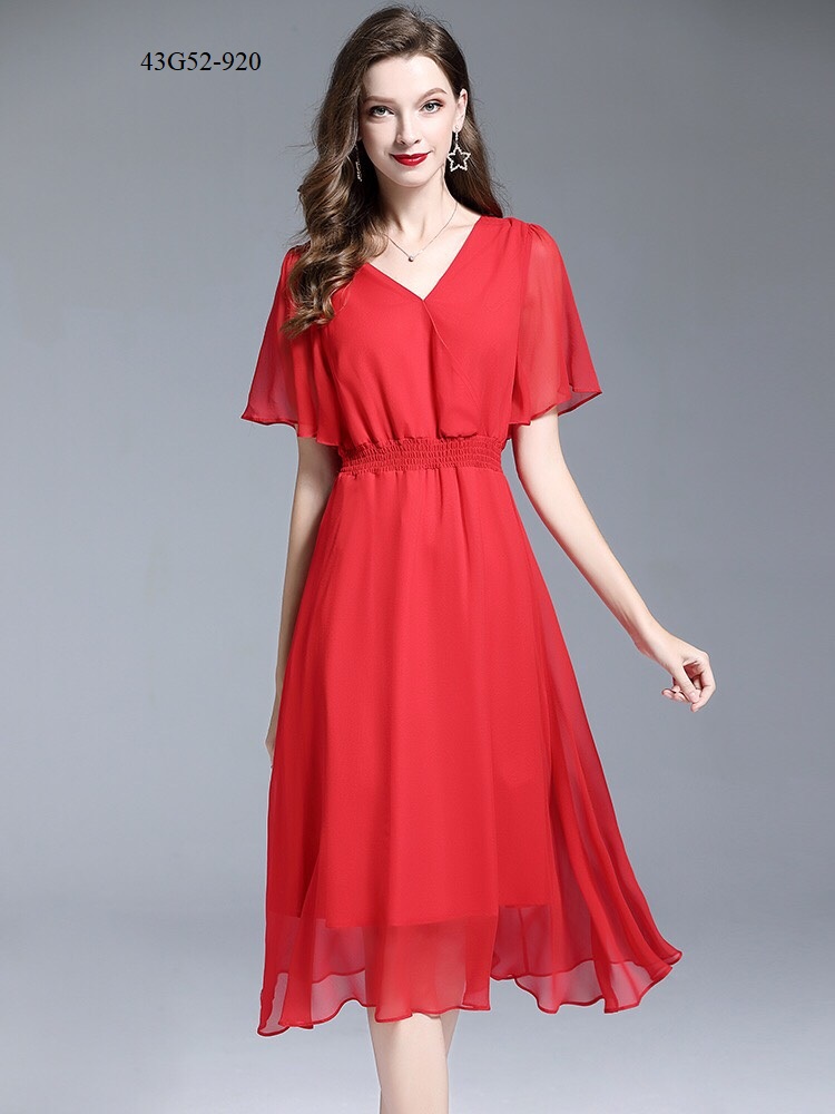 Đầm xòe phối bèo dịu dàng nữ tính