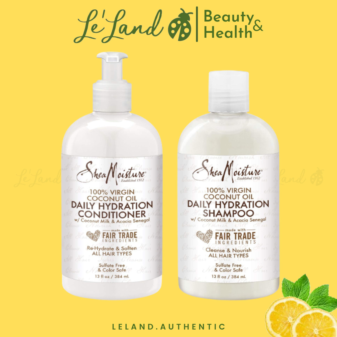 Bill US - Set gội xả SheaMoisture 100% Virgin Coconut Oil Daily Hydration Shampoo & Conditioner Shea Moisture