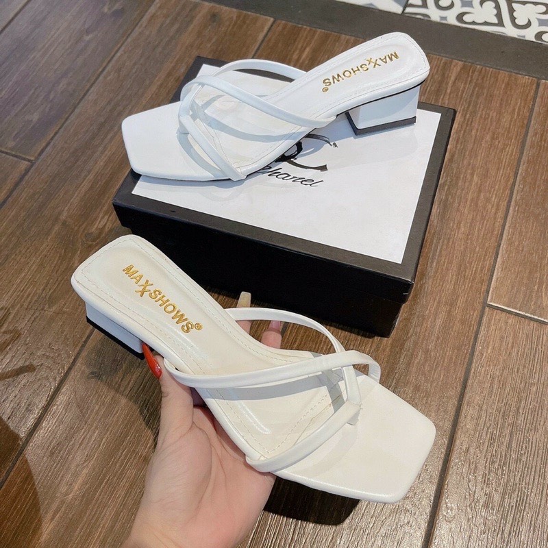 Dép Nữ Hàn Quốc Gót Cao 3p Siêu Xinh