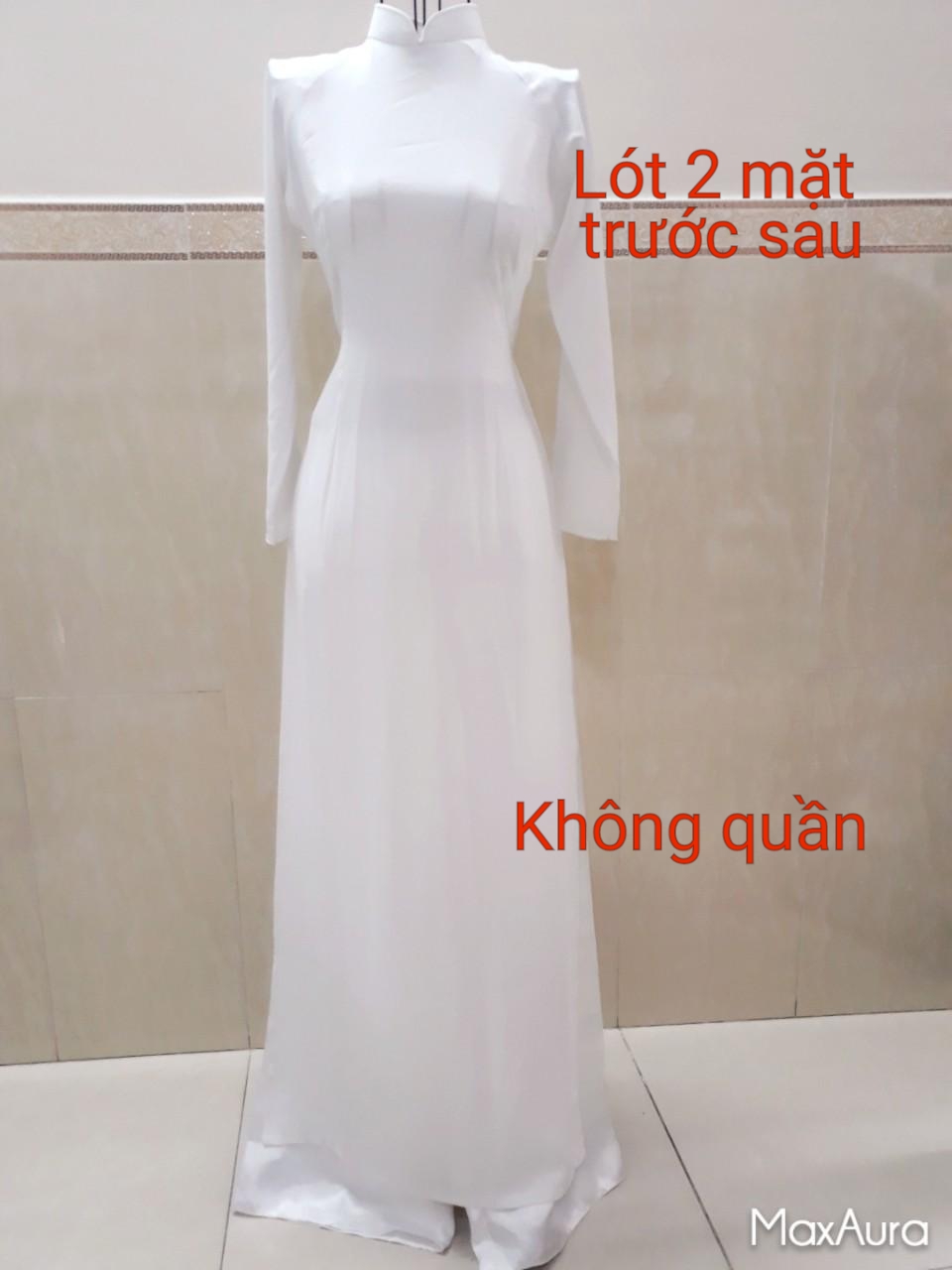 Áo dài học sinh Có Lót áo dài đi Lễ cổ 3 Phân tay dài + Không Quần-ảnh thật 100%