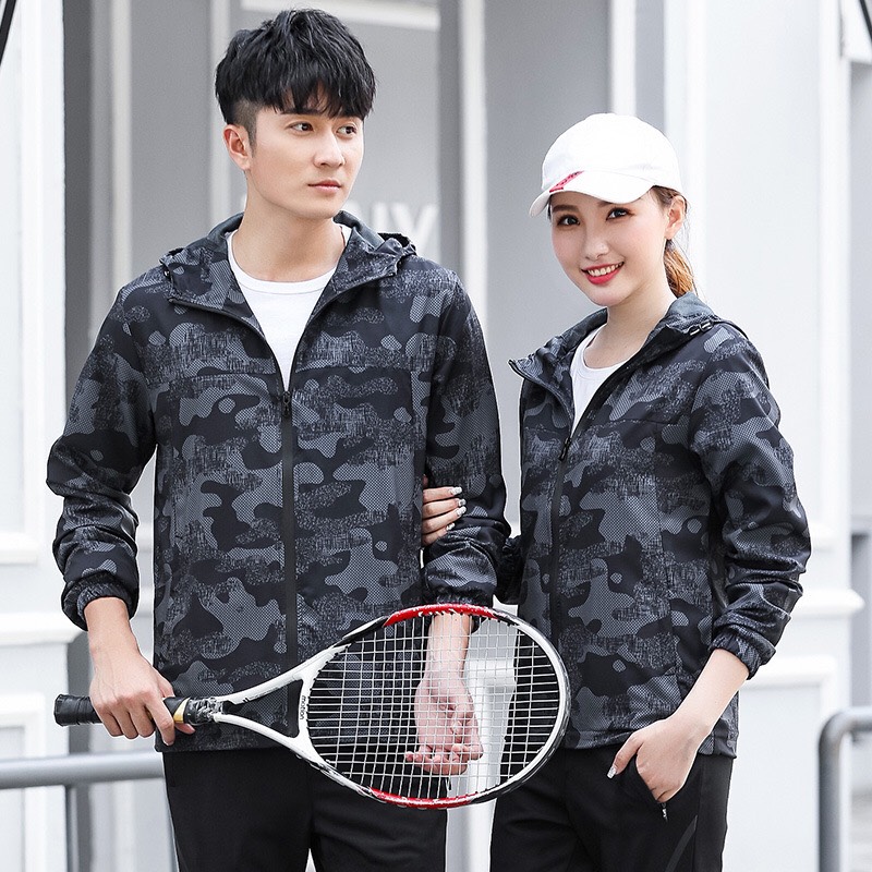 Áo khoác dù cặp đôi rằn ri cực ngầu đi mưa cản gió đi phượt đẳng cấp thời trang
