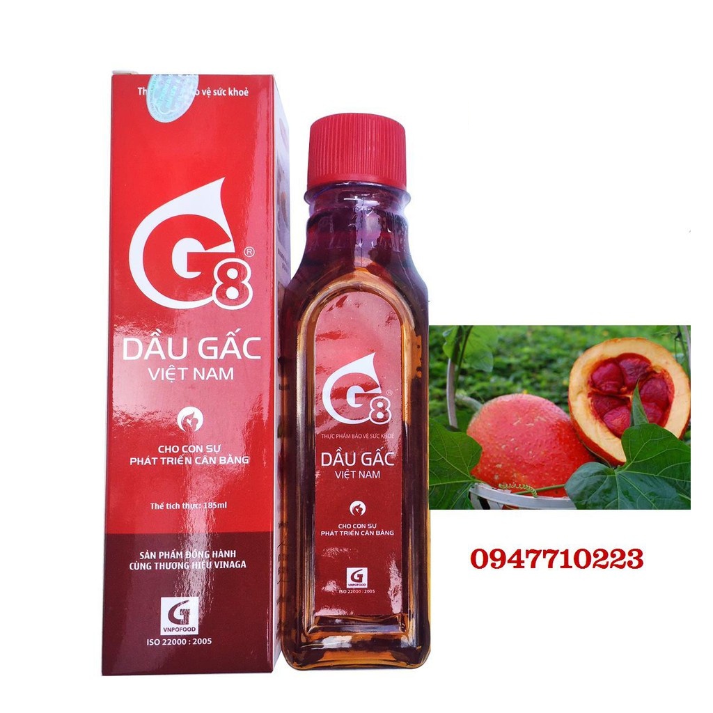 Dầu gấc g8 việt nam 185ml