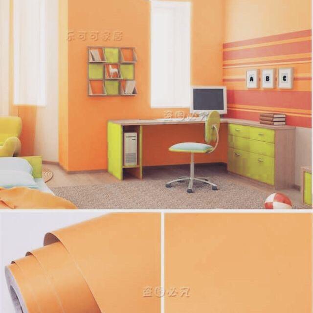 5 Mét Giấy Dán Tường, Khổ 45CM Rộng Decal PVC Trang Trí ( có keo ) - MÀU CAM BÓNG PT640