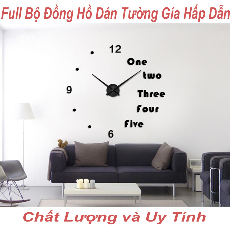 Bộ Đồng Hồ Dán Tường Treo Tường - Thiết Kế 3D Sang Trọng Kiểu Châu Âu DIY- Thiết kế đẹp- Bảo Đảm Chất Lượng Lâu hết Pin - Bảo hành 1 NĂM