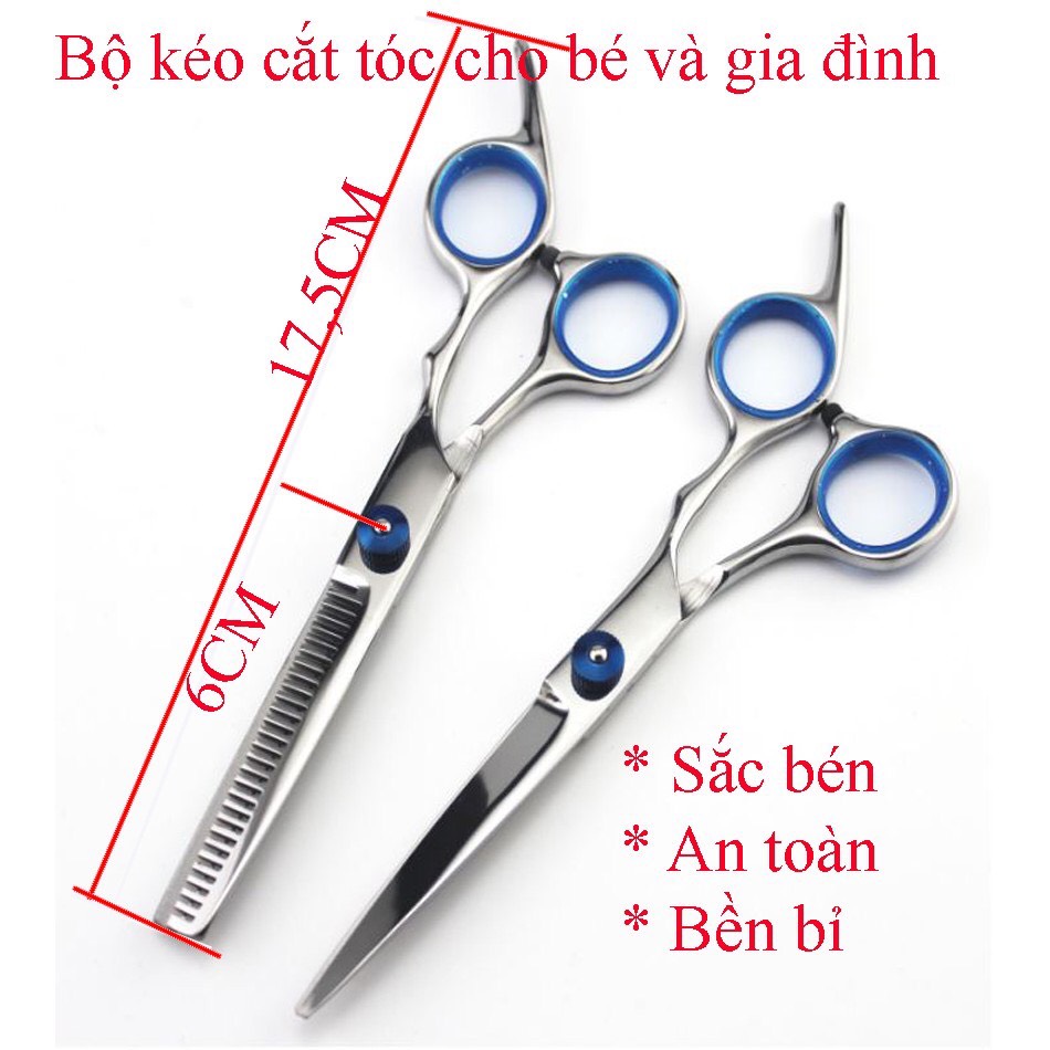 [ Combo 7 món ] Bộ kéo cắt tóc cao cấp xịn nhập khẩu- Bộ phụ kiện cắt tóc cho bé và gia đình, kéo cắt tóc, kéo tỉa tóc, lược, tỉa lông chó mèo, thú cưng...