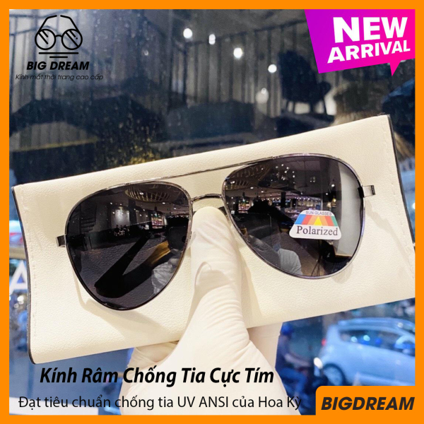 Giá bán Kính mát nam thời trang cao cấp tròng phim make chống chói, chống tia UV - Mắt kính nam đi nắng gọng kim loại độc đáo -Tặng kèm hộp + Khăn lau