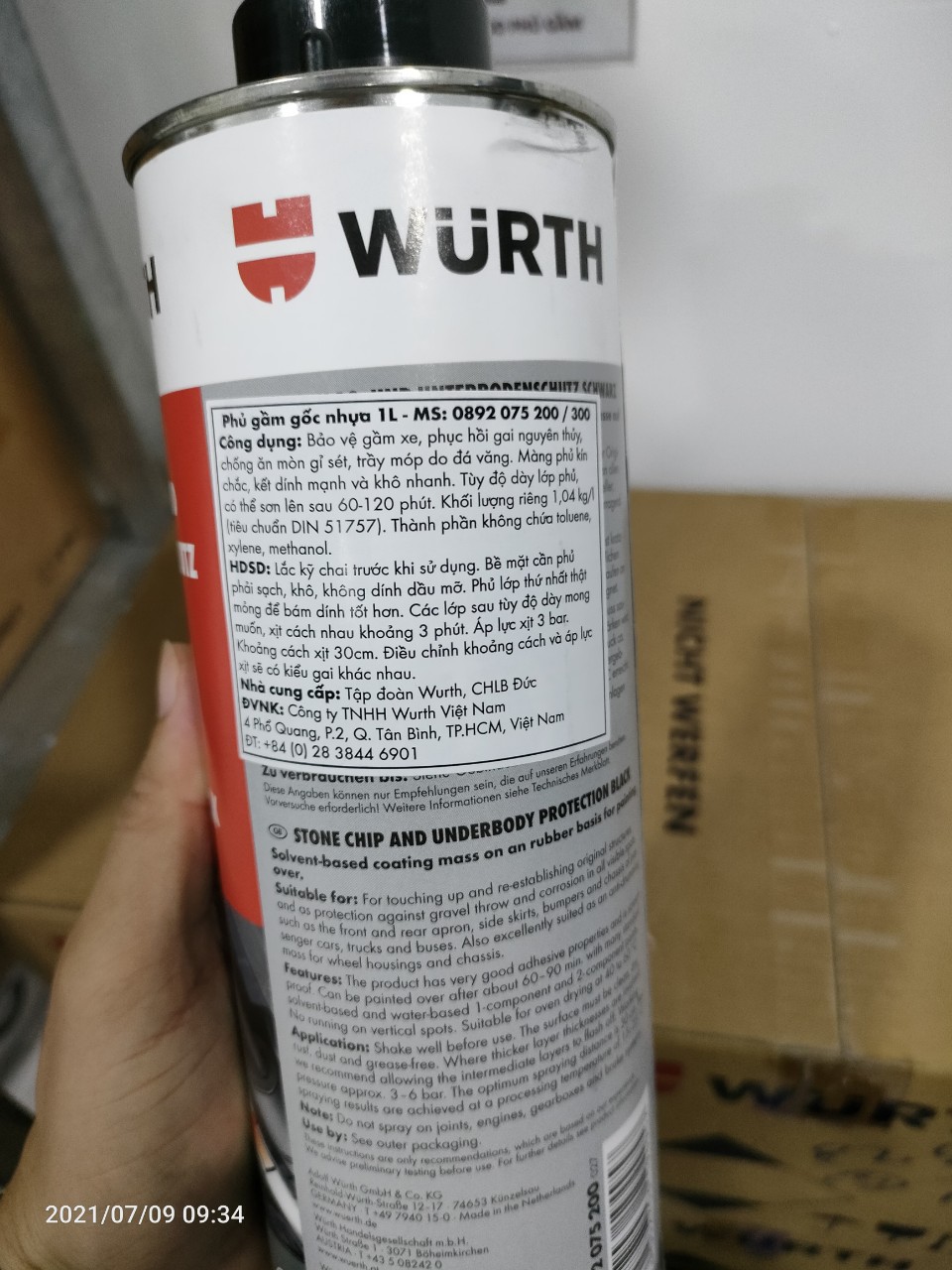 Dung dịch phủ gầm Wurth (đen)