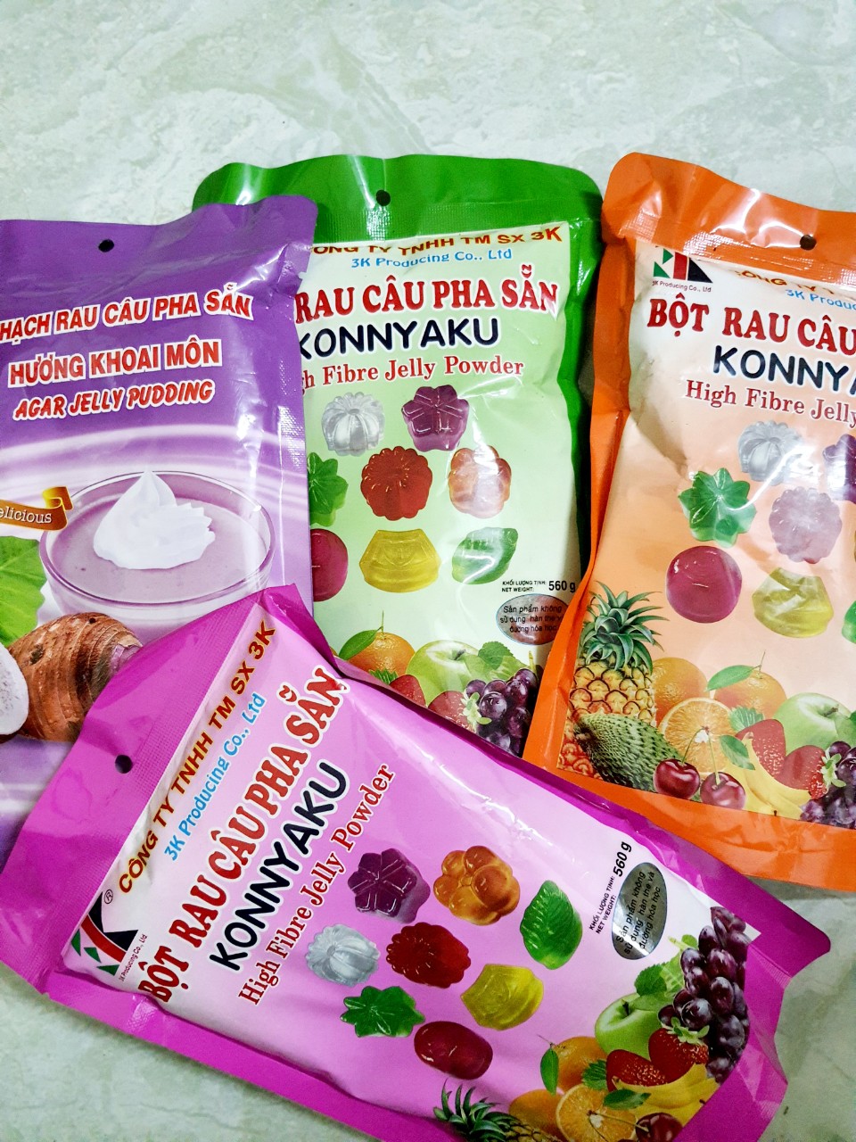 Bột Rau Câu Pha Sẵn Konnyaku Nhiều Vị 560g – Dẻo Ngon, Giải Nhiệt Ngày Hè!