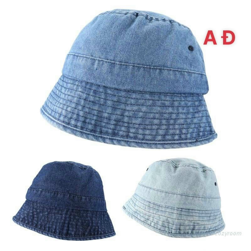 Mũ buket jeans dáng cụp cá tính