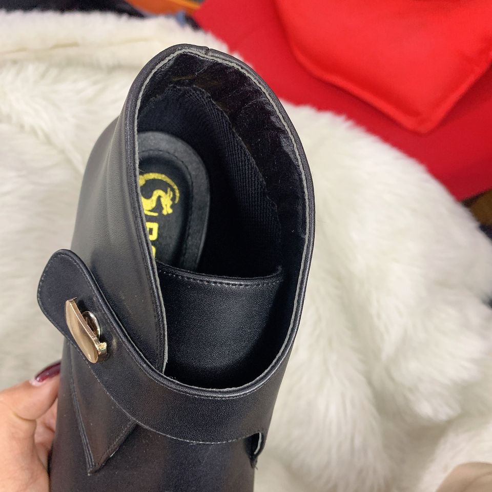 Giày bốt nữ 4cm cổ thấp hàng hiệu Rosata boot nữ RO308