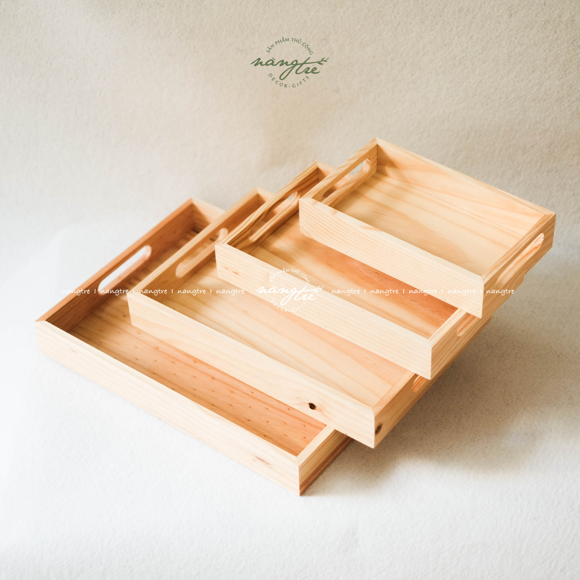 Khay gỗ đựng bánh, trà - Khay gỗ decor