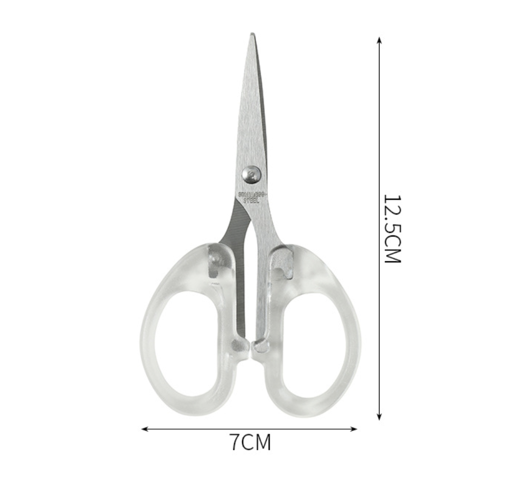 Kéo cắt giấy văn phòng basic cán trong suốt | BDK006