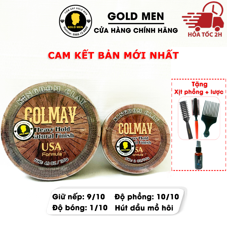 [CHÍNH HÃNG] Sáp vuốt tóc Colmav Kingdom Clay Pomade, Pomade vuốt tóc
