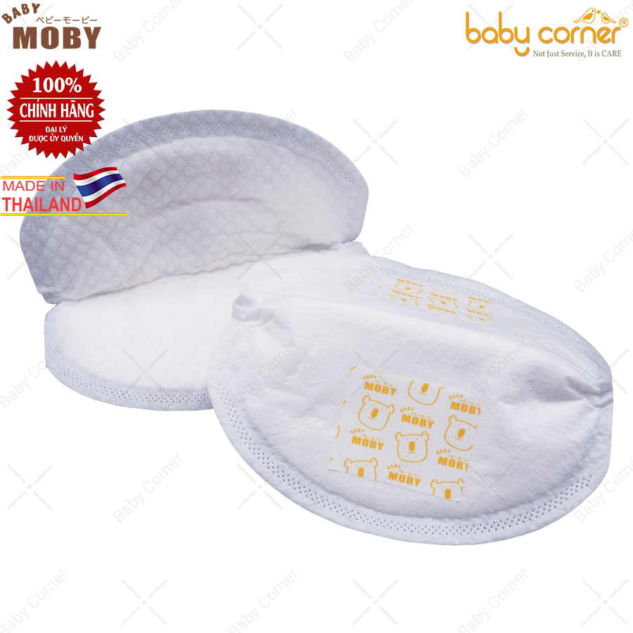 [HSD: T10/2024] Combo 2 Gói Lót Thấm Sữa BABY MOBY, 60 Miếng/ Gói