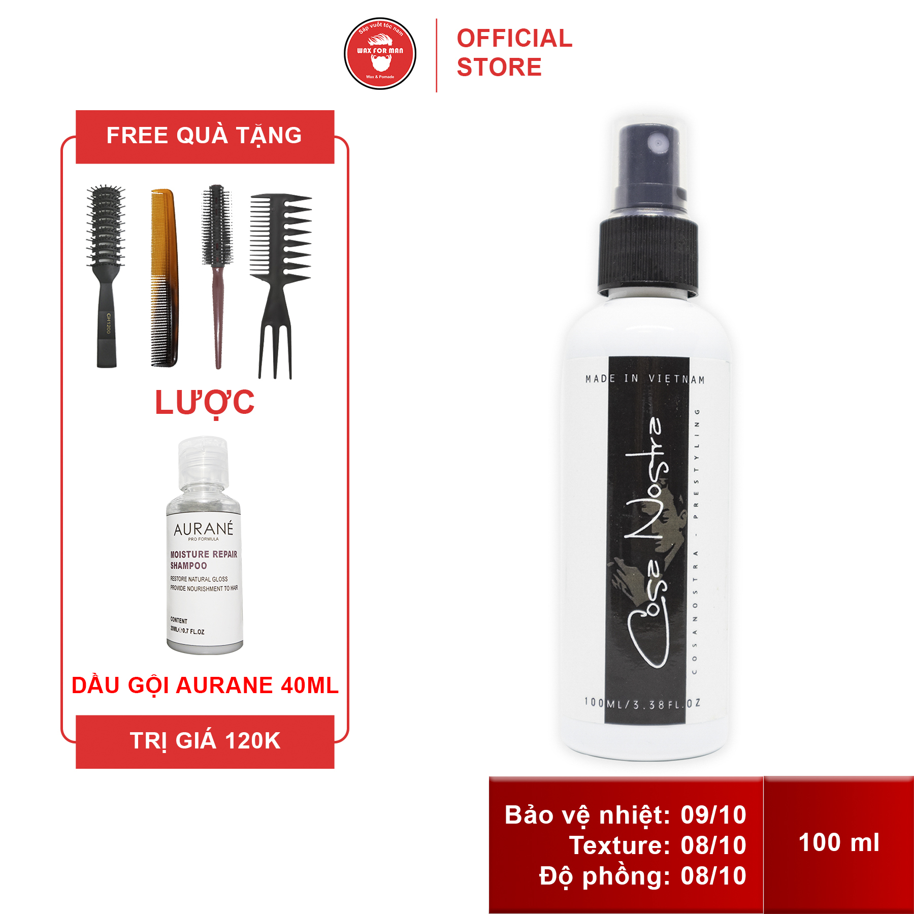 Xịt tạo phồng Cosa Nostra pre-styling