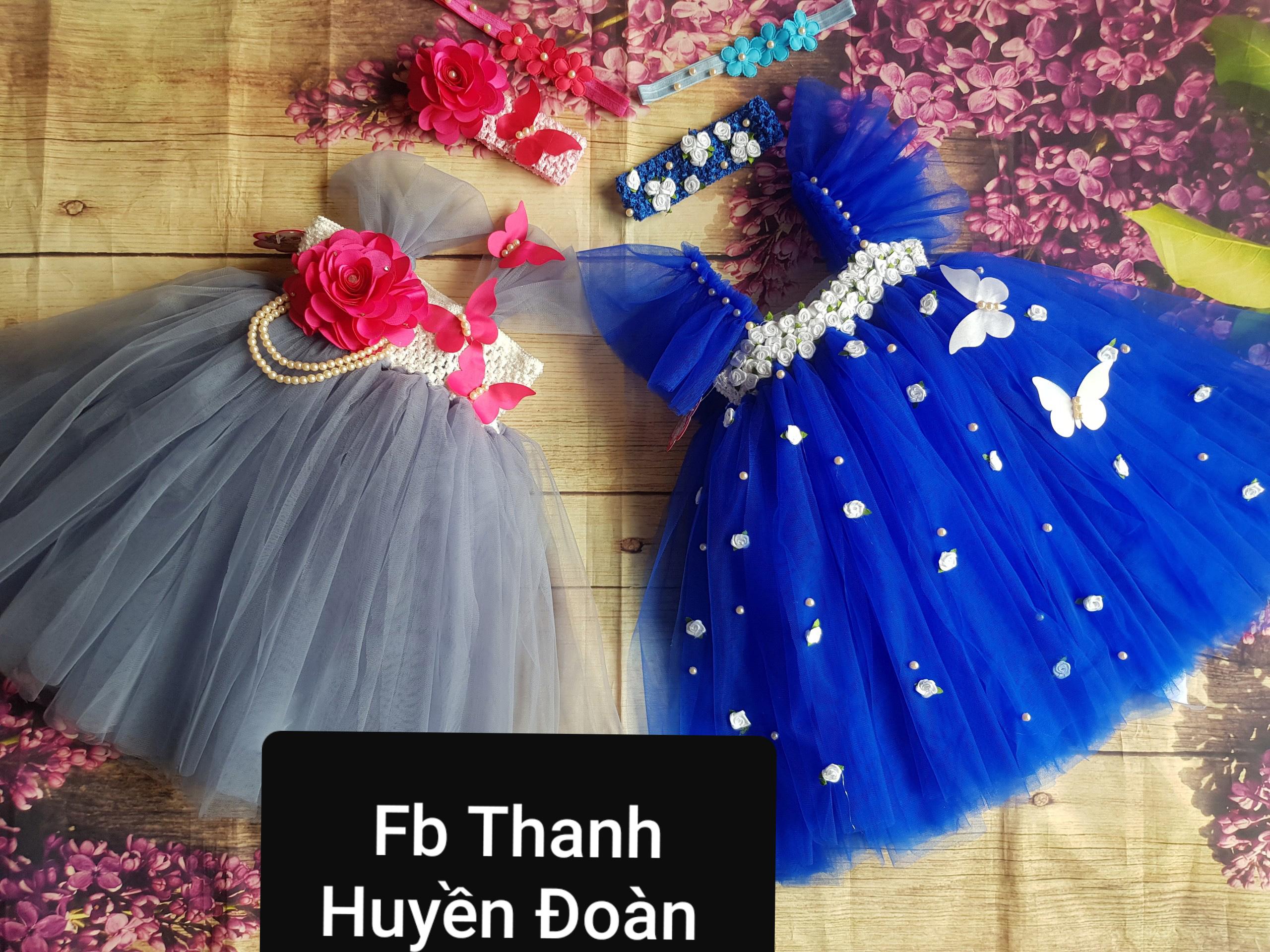 Váy tutu xanh bích tay cánh tiên
