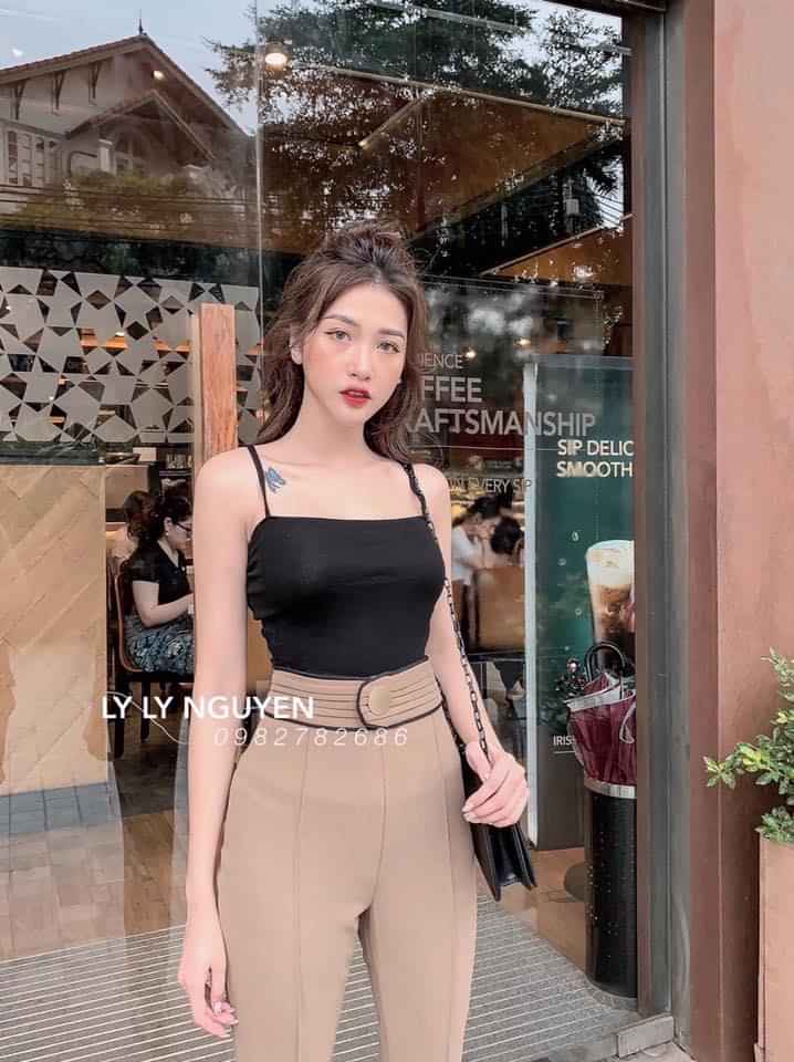 Áo 2 dây ngang croptop dễ phối đồ