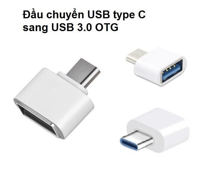 Đầu nối, đầu chuyển đổi từ USB sang cổng Type C / từ Kiểu C sang USB  (Trắng)