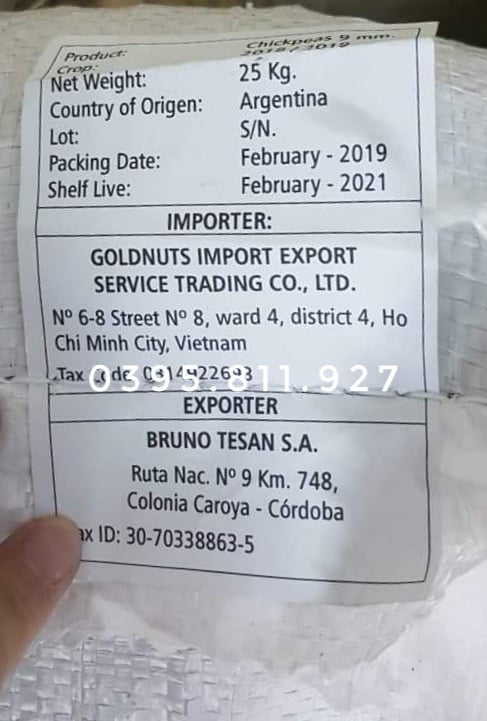 Hạt đậu gà Ấn Độ (đậu Chickpeas)