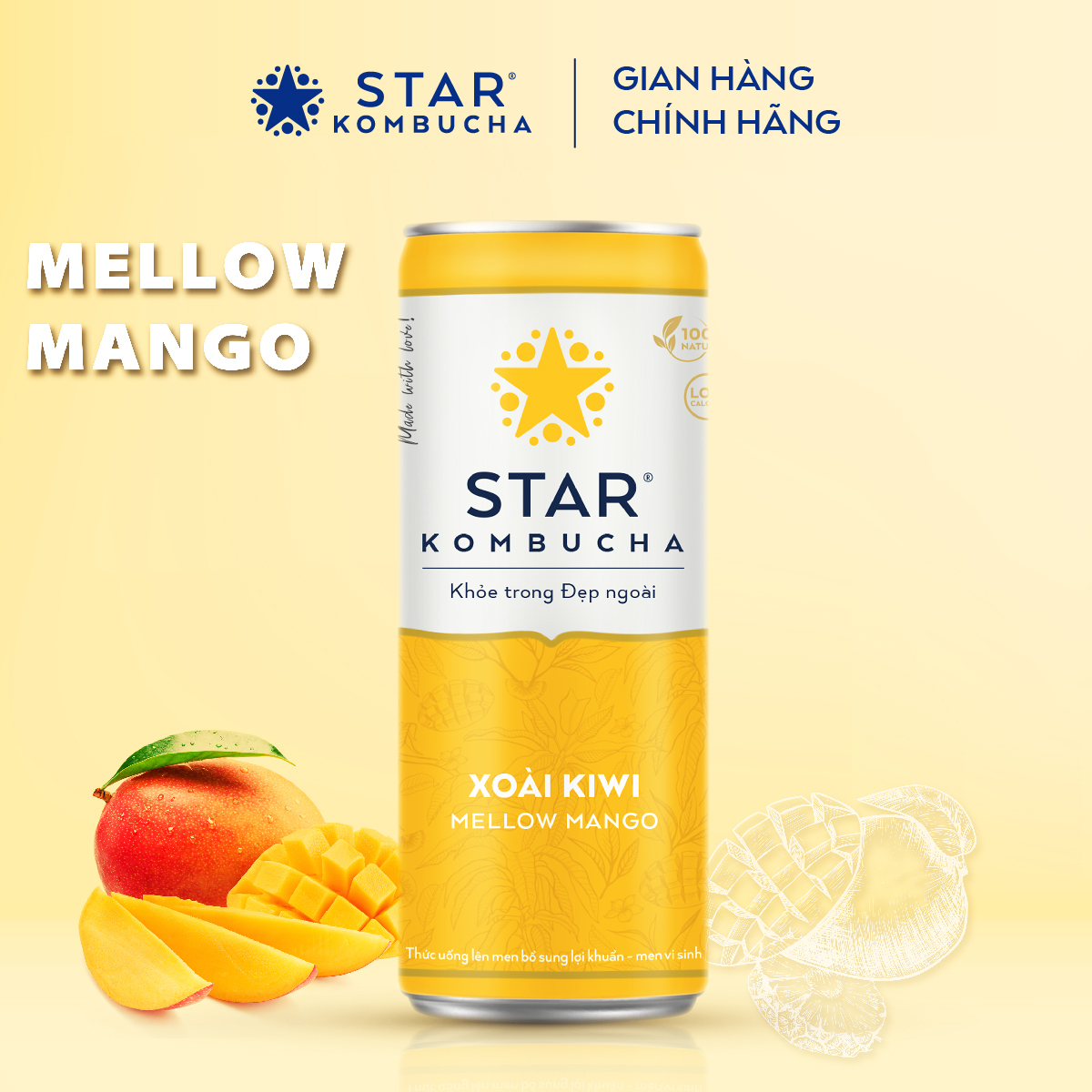 [GIFT] Combo 4 lon mix vị Star Kombucha (250ml/lon)