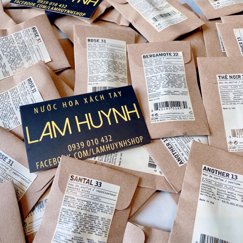 [ CHÍNH HÃNG] Vial Nước hoa LE LABO đủ mùi