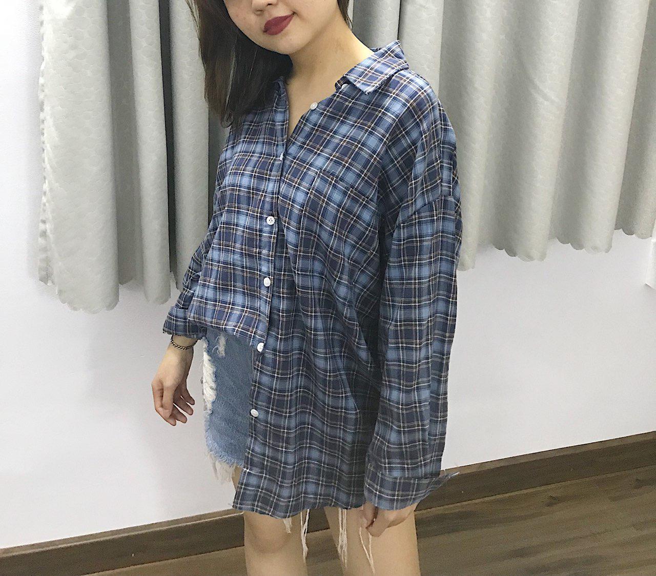[HÀNG QUẢNG CHÂU] ÁO SOMI SỌC FORM RỘNG