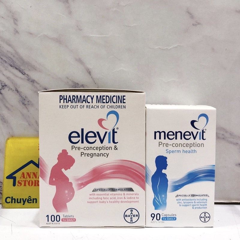 Elevit hồng và menevit mẫu mới