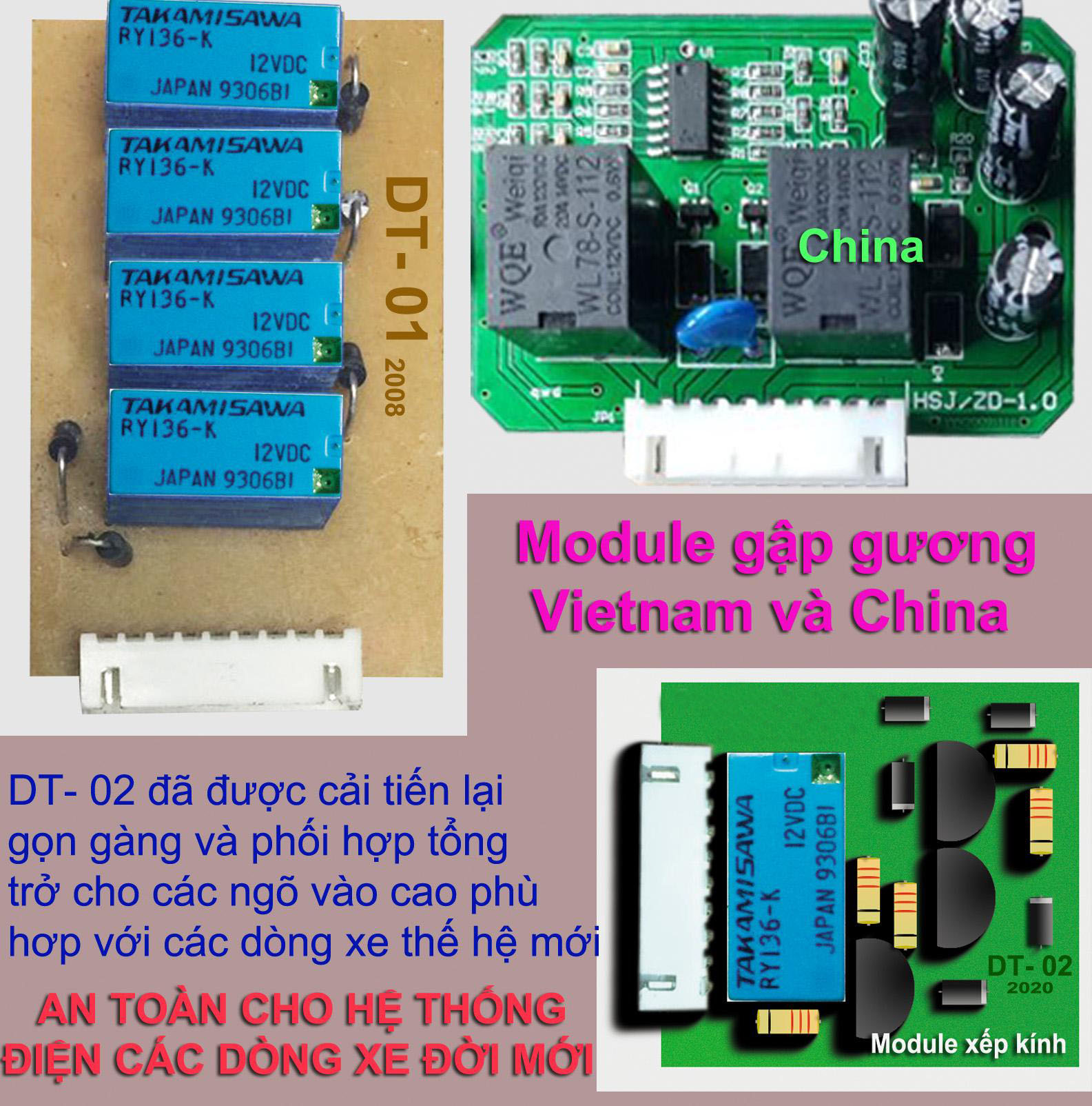 Module Gập Gương DT-03 Cho Xe Ô tô