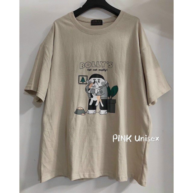 [HCM]Áo thun nam nữ UNISEX tay lỡ form rộng chất cotton cao cấp đay dặn mát mịn in hình BOLLYS DỄ THƯƠNG