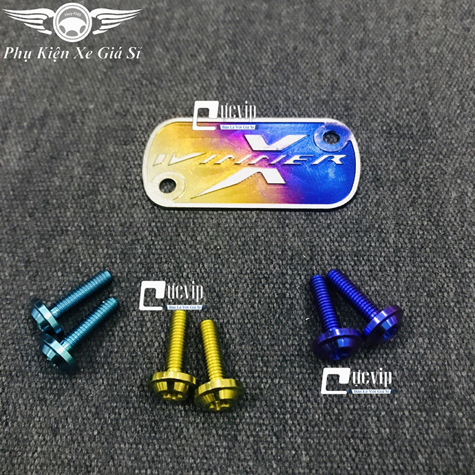 Combo tem titan dán nắp dầu winner x và 2 ốc nắp dầu titan thật gr5 ms3378
